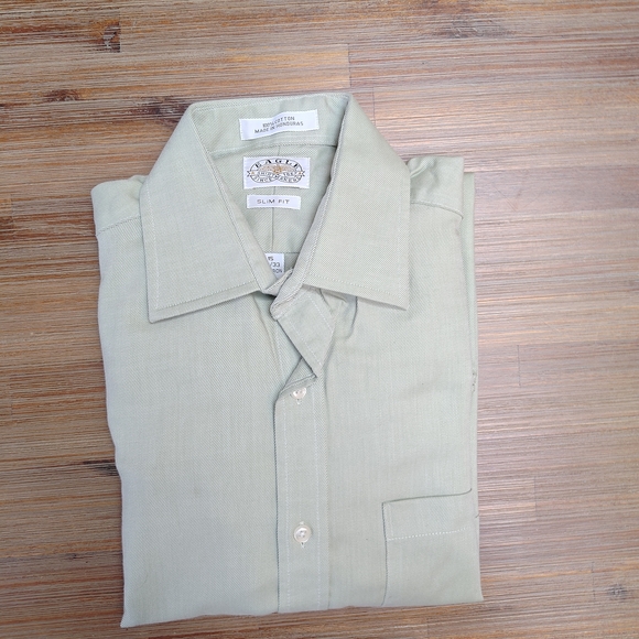Men's Eagle Slim Fit Light Green Dress Shirt - Picture 1 of 3